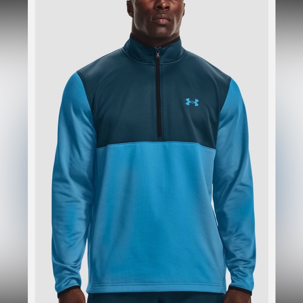 Under Armor Loose Blue Colorblock 1/4 Zip Polyester Fleece Pullover men’s size L